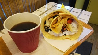 Monki Kurepu - いちごバナナミルフィーユ＋オーガニックコーヒー