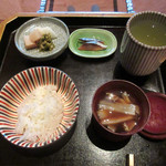 高台寺 和久傳 - 9.食事:ご飯/留椀(白菜)/香の物/鯖へしこ