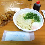 つる一製麺 - 冷しとり天ぶっかけうどん(並)650円＋温泉卵70円