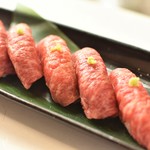 Wagyu beef nigiri Sushi