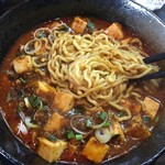 申手延麺 - 麺取り出す