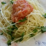 スパゲティハウス - 明太子とさらし玉ねぎのパスタ　レモン添え