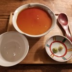 文楽 東蔵 - そば屋の茶碗蒸し べっこう餡かけのハーフ