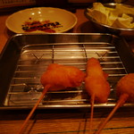 元祖串かつ だるま ジャンジャン店 - たぶん漬け、ヘレ、卵