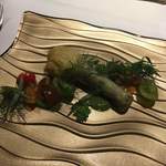 リストランテ カッパス - 温前菜：花ズッキーニのフリット　サルサベルデソースで