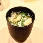 うを徳 - 桜海老のかき揚げと花山椒のお椀