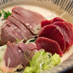 鳥田中 - 2018.5 湯引きお造り 大（650円）レバー、ハツ、砂肝