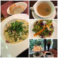 山カフェレストラン KUREHA - エビとアボカドのクリームソースパスタコース￥1,780