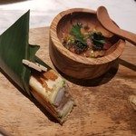 ete - 鮎のタコス 鮎の肝 トマトのソース