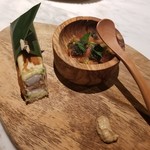 ete - 鮎のタコス 鮎の肝 トマトのソース