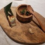 ete - 鮎のタコス 鮎の肝 トマトのソース