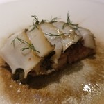 鮑 筍 ヘーゼルナッツ 鮑の肝のソース