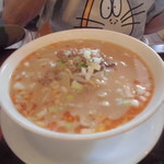 進・中国料理 ドラゴンハウス - エビチリソースと担々麺（小）セット950円