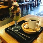 町家喫茶 三宅商店 - 新茶パフェ   ドリンクとセットで、900円！コスパもgood❤️