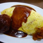 洋食の朝日 - オムライスにクリームコロッケ