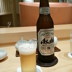 天冨良 いわ井 - 溜まらずビールを欲して…注文！