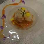 カーサ・デル・チーボ - ブラッドオレンジのムース、フルーツのかき氷