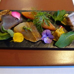 カーサ・デル・チーボ - 前菜盛り合わせ かつお あいなめ さくらます ほたて アナゴ