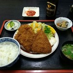 Tonkatsu Abe - あじミックス定食(アジフライ1、ひれカツ2)