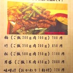 豚丼専門店 木ノ下 - メニュー