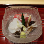 銀座 しのはら - 玄界灘のアオイリカ、能登トリガイ、まぐろお造り