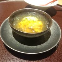馳走 啐啄一十  - 真鯛の白子（山口）と蝦夷馬糞雲丹（北海道）の出汁ジュレがけ
                