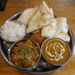 インド・ネパール料理 Sagun - かぼちゃ＆じゃがいもカレー・チキンカレー・ハニーナン・ライス・チキンティッカ
