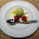 大洗料理つかさ - アスパラガスの塩アイスクリーム