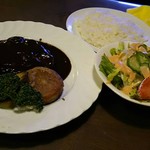 みすたーらいおん - 2018.4.2  【ハンバーグステーキ (デミグラスソース)・セット】 ＋【Aセット】 864円＋432円  (税込)