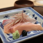 木山 - 琵琶鱒、シマアジの造り