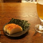 Sobadokoro Wamura - エビス生ビールと板わさ海苔