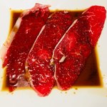 焼肉の名門 天壇 北山店 - モモ肉炙り焼き 一口握り焼き