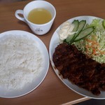 レストランメロディ - サービスセット・ポークカツ(1080円)