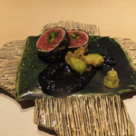 炭火割烹 大嶋 - 揚物：本鮪磯辺揚げ