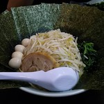 横浜家系ラーメン 魂心家 - 2018.4.28  【のりSP・豚骨味噌・大盛】＋【野菜盛り】＋【うづら5個】  780円＋100円＋50円  大盛無料