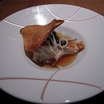 汀渚 ばさら邸 - 揚物　(鯒の浜焼き　地茄子とトマトの挟み揚げ)