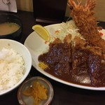 とんかつ ひろ喜 - 特選ロースとんかつ＆海老フライ定食（￥1500）
