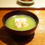 富小路 やま岸 - ☆城陽のウスイ豆の擦り流し、車海老