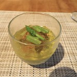 新玉ねぎのフラン　穴子