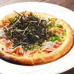 Sakura shrimp and whitebait pizza