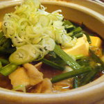 七伍屋 - 肉と韮の豆腐鍋（名前失念）