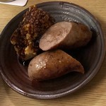 和洋酒菜 ひで - ポテサラと仔牛のソーセージ