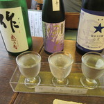 Juuwari Soba Kamoryouri Naraya - 「日本酒三種飲み比べ」