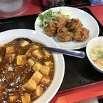 福満園 - 麻婆丼とから揚げの定食750円をいただきました(2018.5.30)