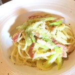 リンコット - アスパラとベーコンのパスタ　モチモチで美味しい