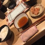 博多天ぷら やまや - ご飯はお代わりオッケーです（＾∇＾）←明太子と高菜もサービス