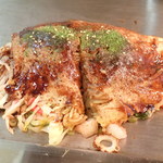 いちぜん洋食 - 「三津浜焼　そばシングル」（630円）+「もやし」（70円）+「紅しょうが」（70円）+「ねぎ」（70円）