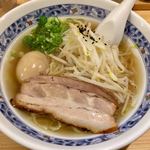 ラーメン若松 - 若松ラーメン(カツオだし) 650円 + 煮玉子 100円