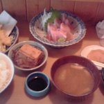 懐石 花懐道 - 天ぷら+刺身ランチ　1200円