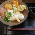 うどん馳走 山石土平 - かしわ天ぶっかけうどん